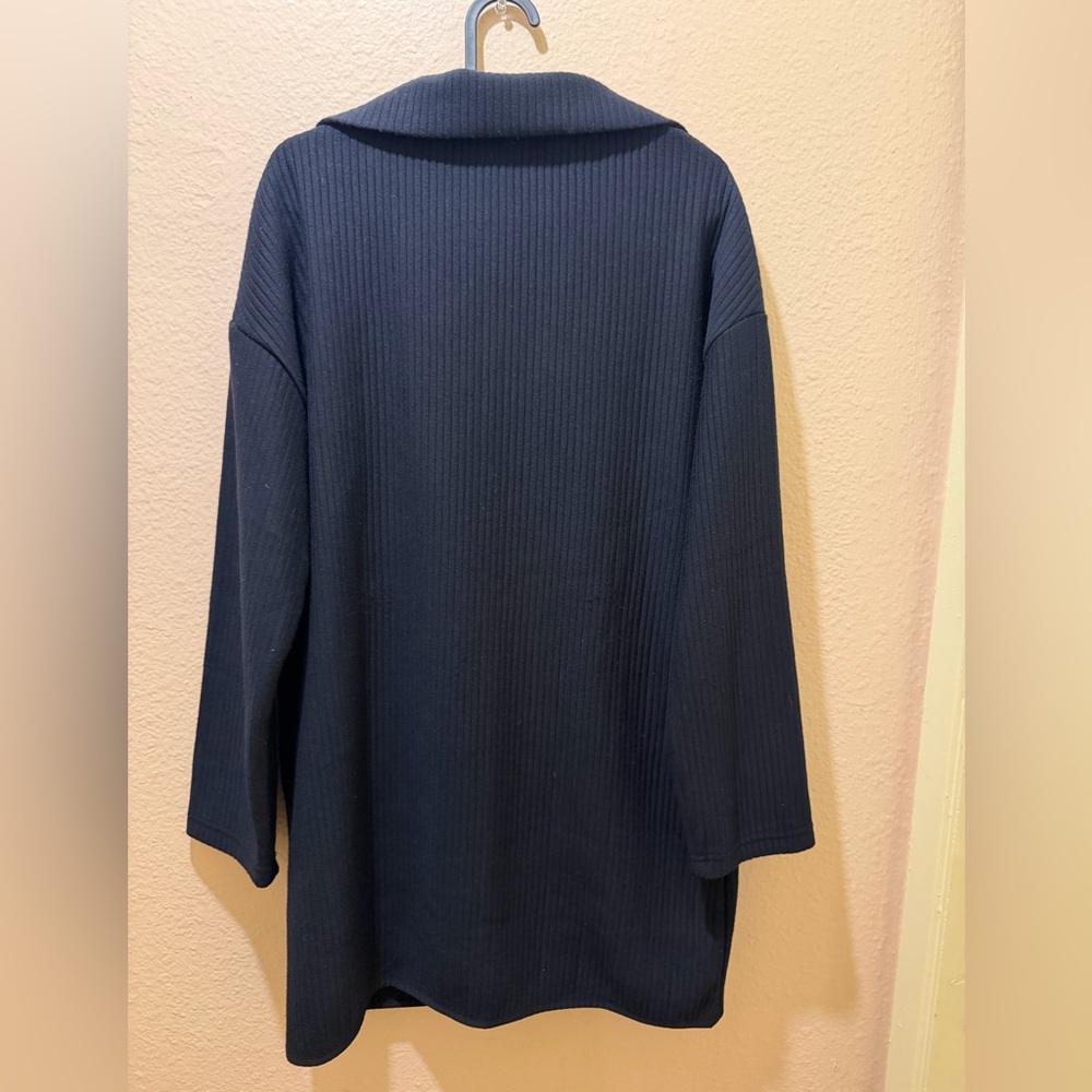 Zara  Navy Ribbed Jacket - Picture 5 of 5